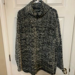 Black /gray Sherpa Quarter Zip
